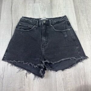 Abercrombie & Fitch The Mom High Rise Shorts Black Size 26/2 Curve Love